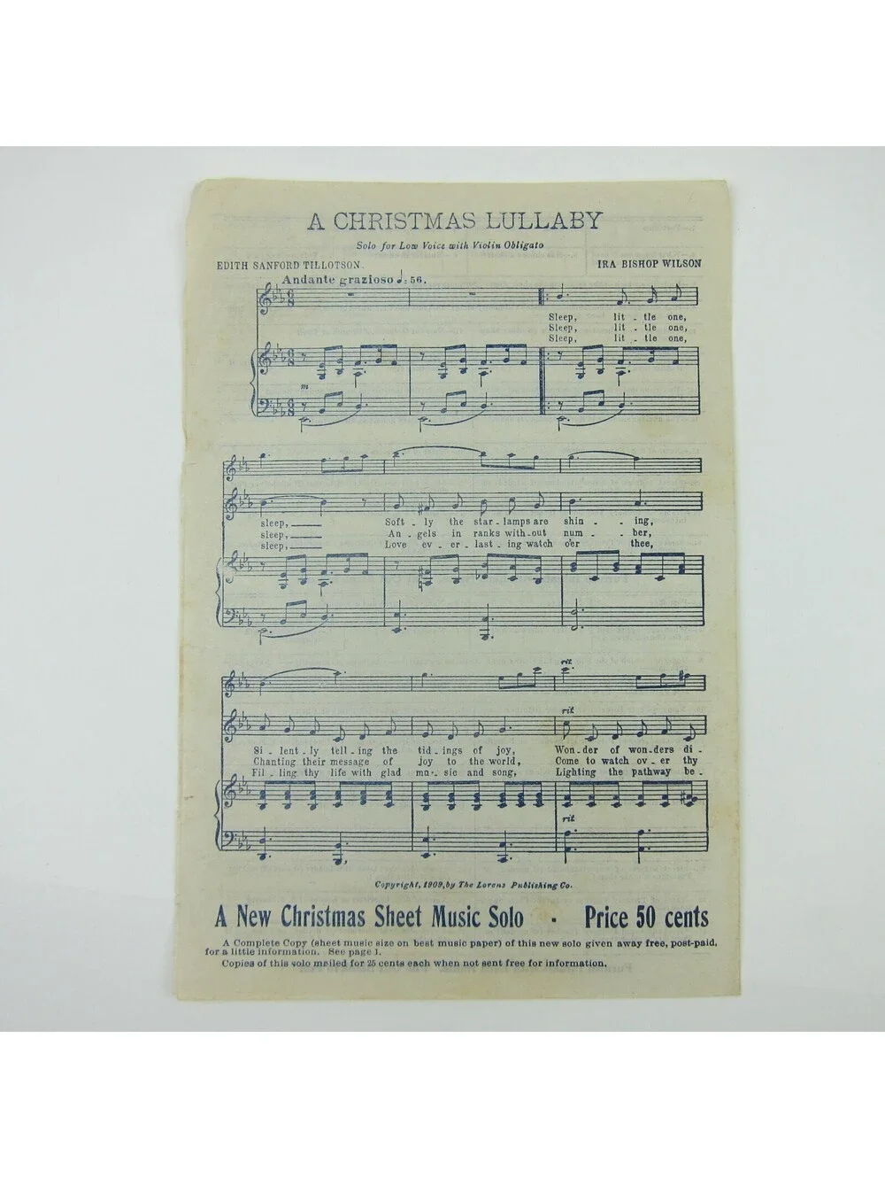 Sheet Music Christmas Cantatas & Lullaby Lot 2 Lorenz Publishing Co Antique 1909